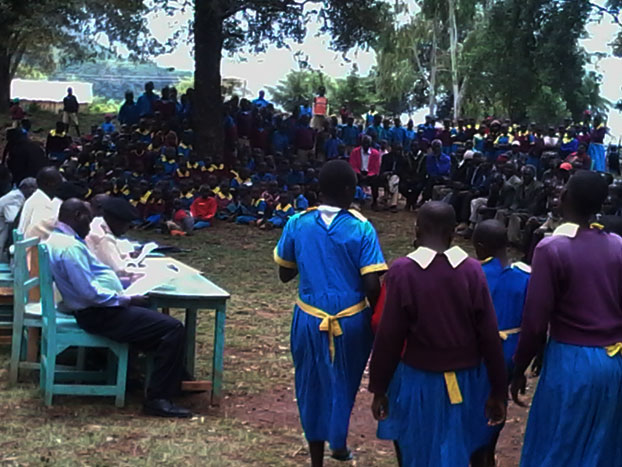 Sessia Primary school pupils entertain guest during the tree planting ceremony