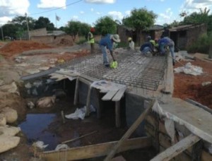 CORE-ILO mozambique Small Bridge Slab Reinforcement Being Constructed