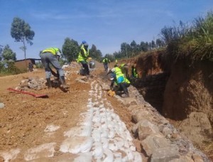 VCORE-UNDP Bungoma Gabion Construction Underway