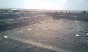 Installed geomembrane at one site