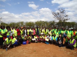 CORE CEO,Yuka Iwamura and youths from makueni county posing for a photo during makueni workshop.